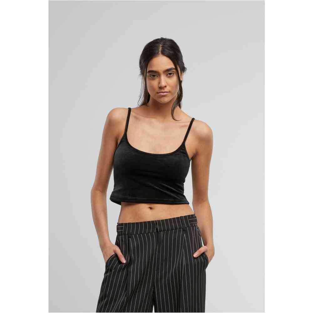 Urban Classics - Short Velvet Crop top - Black